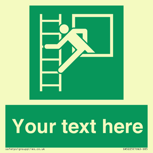 Custom Emergency Escape Ladder Sign